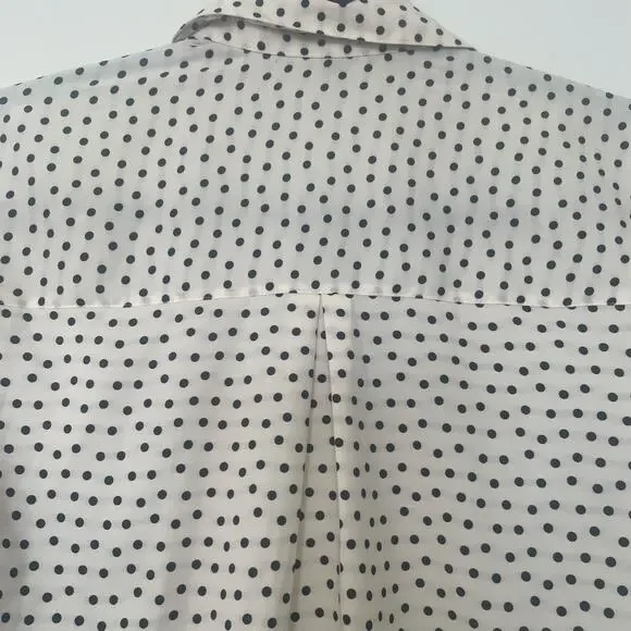 Express Portofino Georgette Polka Dot  Button-Down Long Sleeve Shirt sz M - Picture 6 of 15